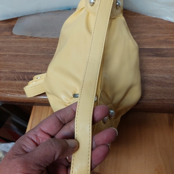 Gerolamo Soft Butter Yellow Dumpling  with Pearl Accents Bag - Picture 6 of 16